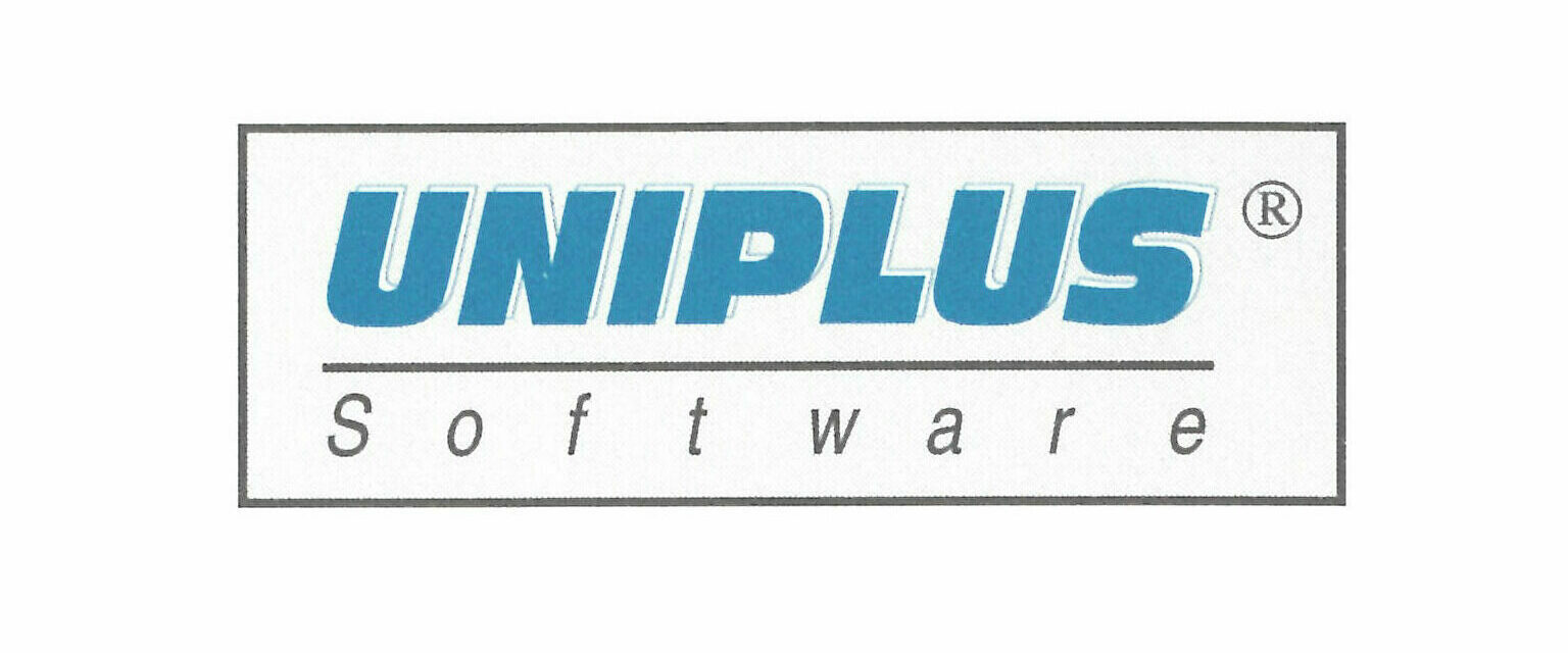 Historisches UNIPLUS Logo von 1996 – Meilenstein in der Entwicklung der UNIPLUS Software GmbH.